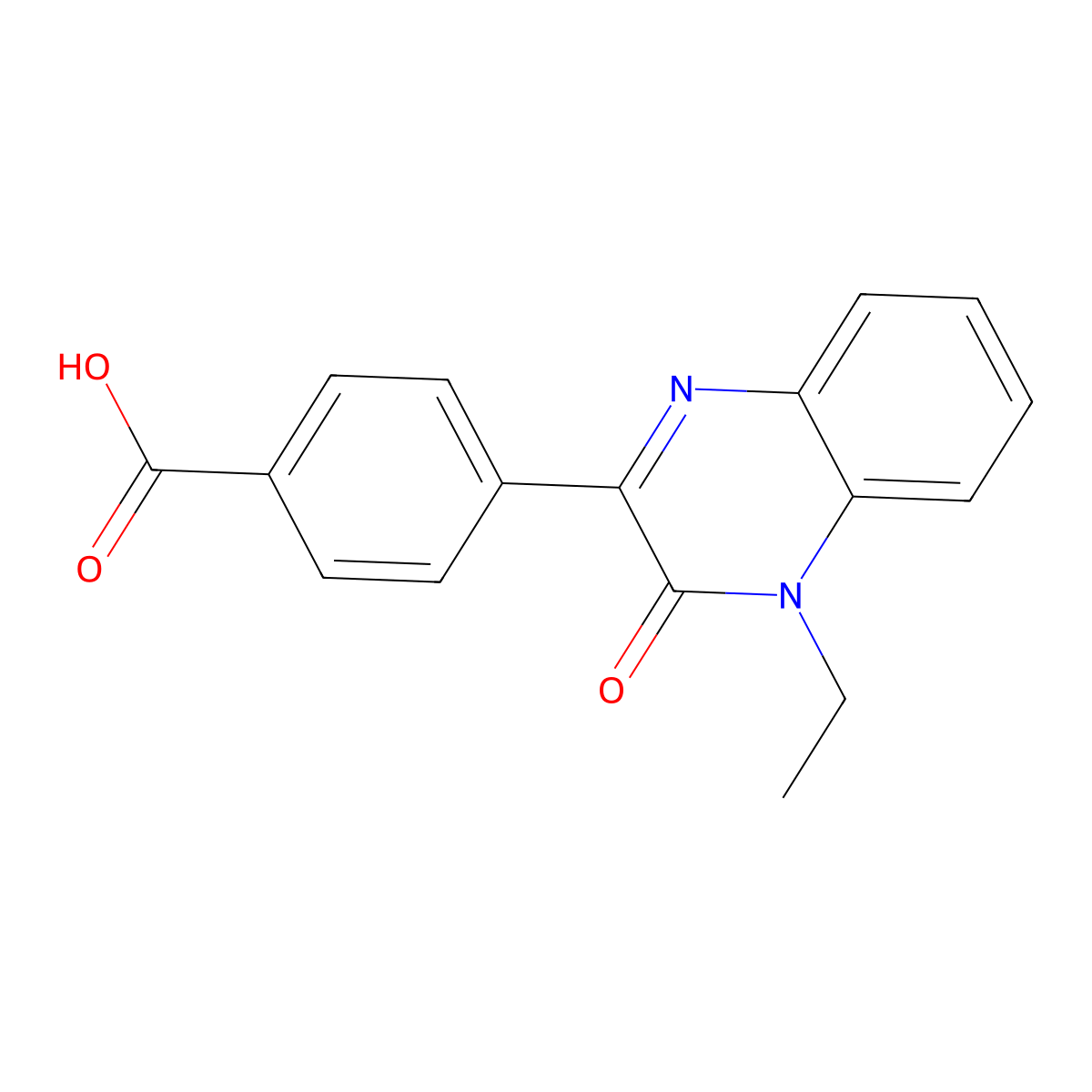 4-(4-Ethyl-3-oxo-3,4-dihydro-2-quinoxalinyl)benzoic acid molecular structure, CAS 1186527-98-9