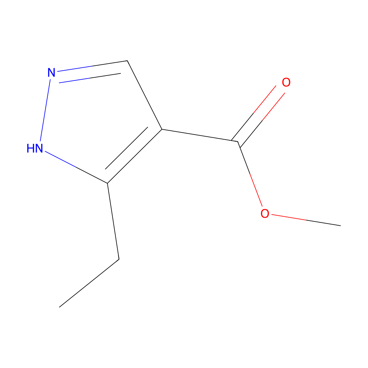 methyl 3-ethyl-1H-pyrazole-4-carboxylate molecular structure, CAS 1186537-91-6