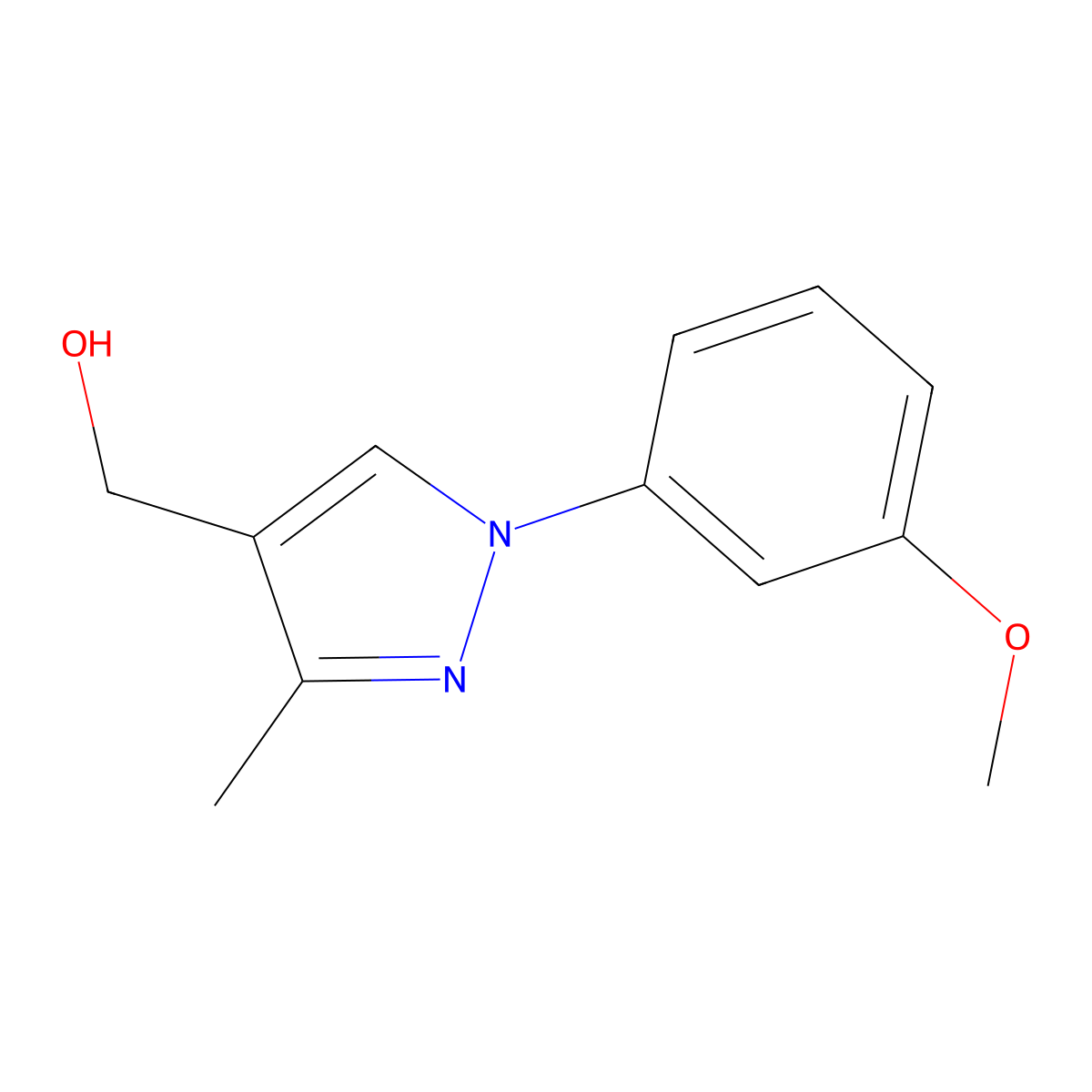 [1-(3-Methoxyphenyl)-3-methyl-1H-pyrazol-4-yl]methanol molecular structure, CAS 1186538-82-8