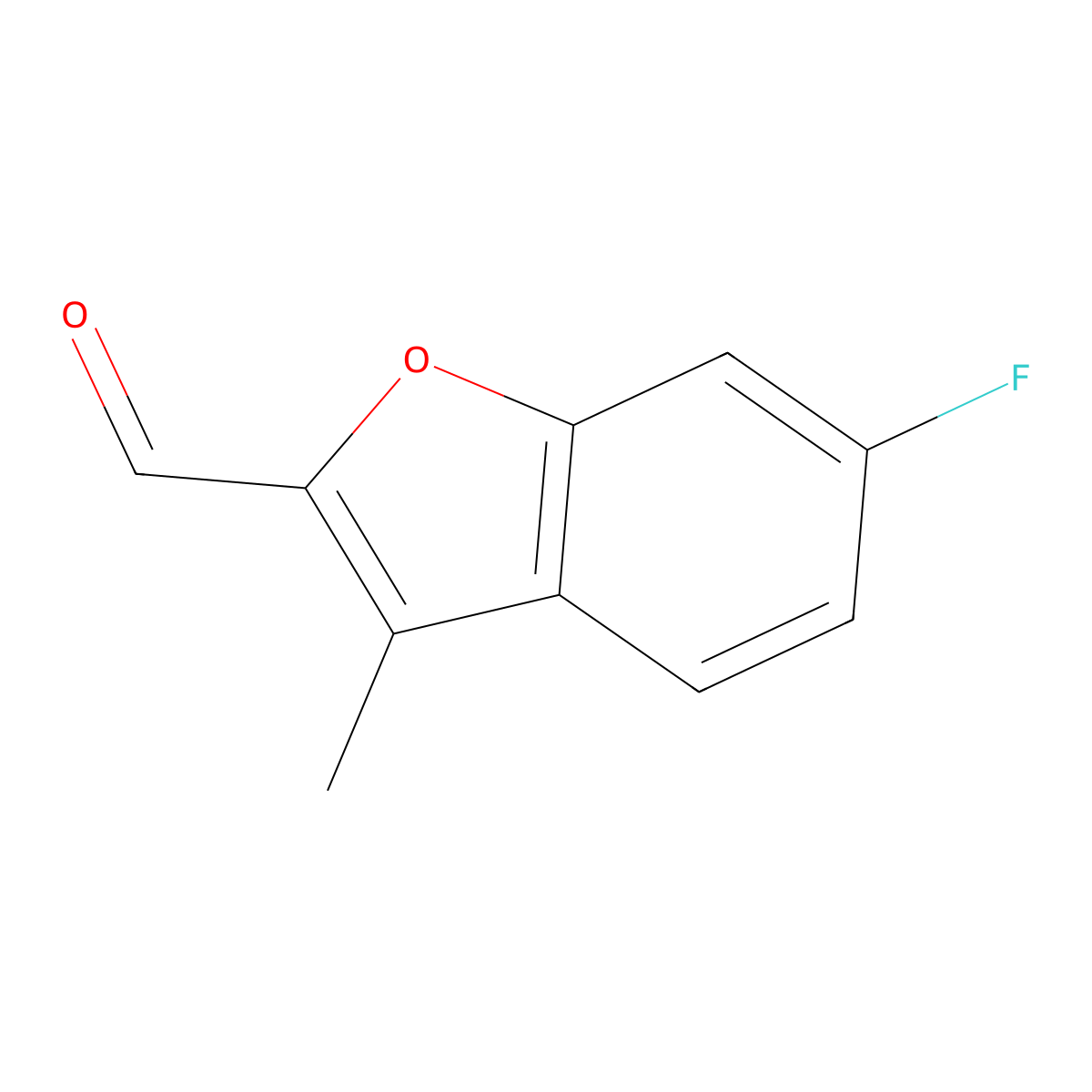 6-Fluoro-3-methyl-1-benzofuran-2-carbaldehyde molecular structure, CAS 1186541-44-5