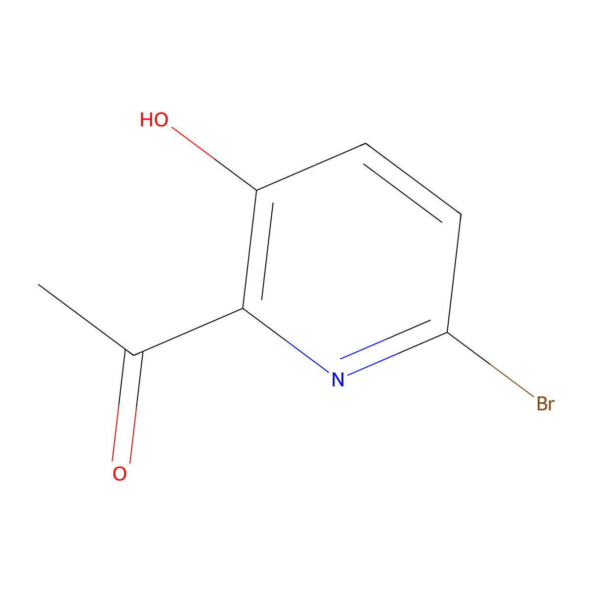 1-(6-Bromo-3-hydroxypyridin-2-YL)ethanone molecular structure, CAS 1186542-37-9