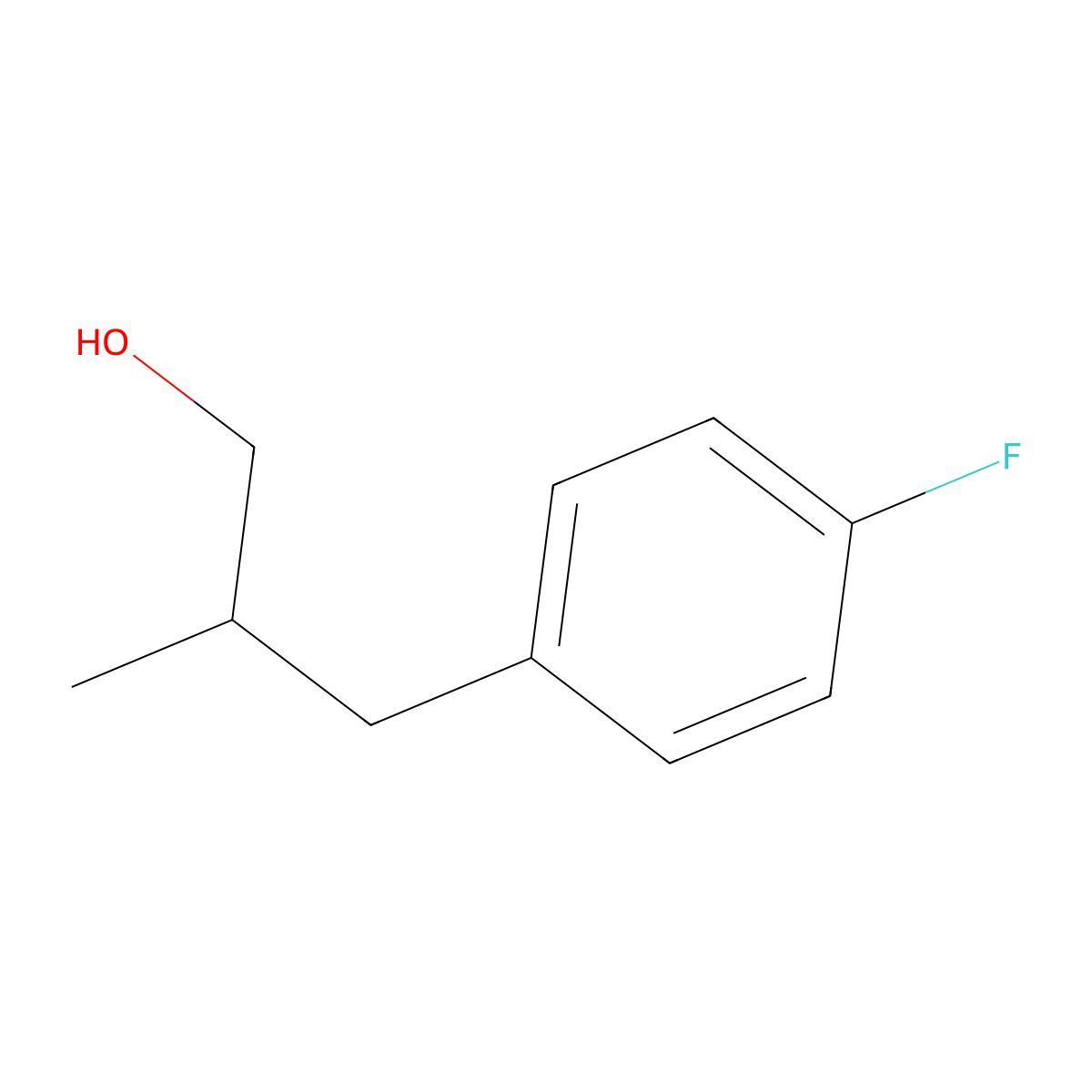 3-(4-Fluorophenyl)-2-methylpropan-1-ol molecular structure, CAS 1186584-31-5