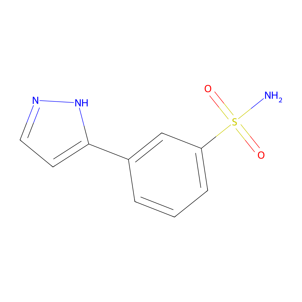 3-(1H-pyrazol-5-yl)benzenesulfonamide molecular structure, CAS 1186601-61-5