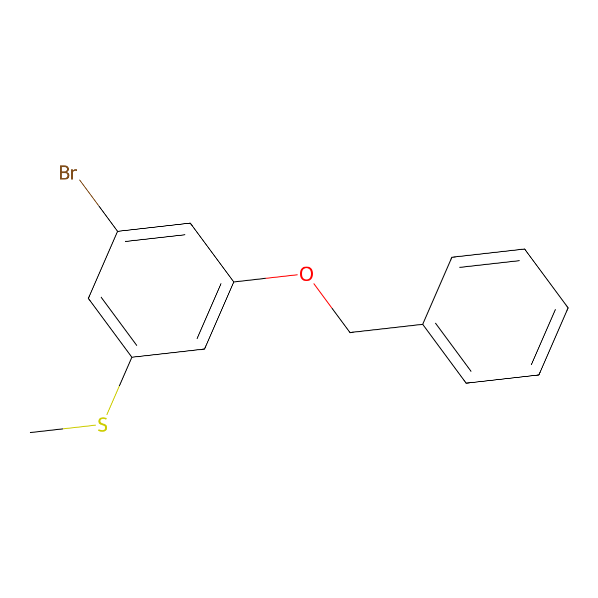 1-Bromo-3-(methylthio)-5-(phenylmethoxy)benzene molecular structure, CAS 1186604-86-3