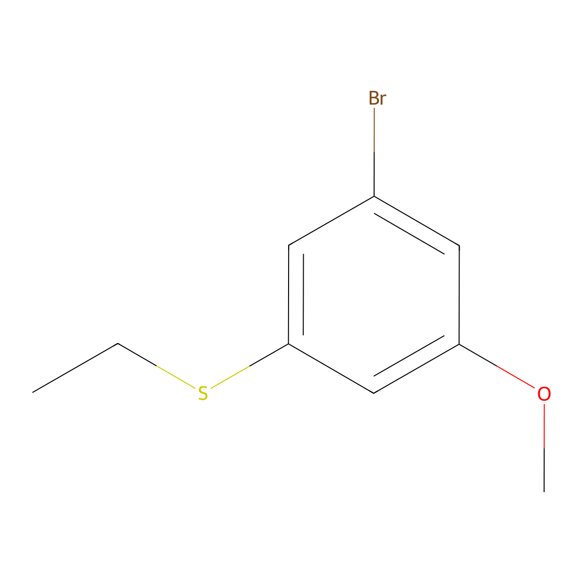 1-Bromo-3-(ethylthio)-5-methoxybenzene molecular structure, CAS 1186605-12-8