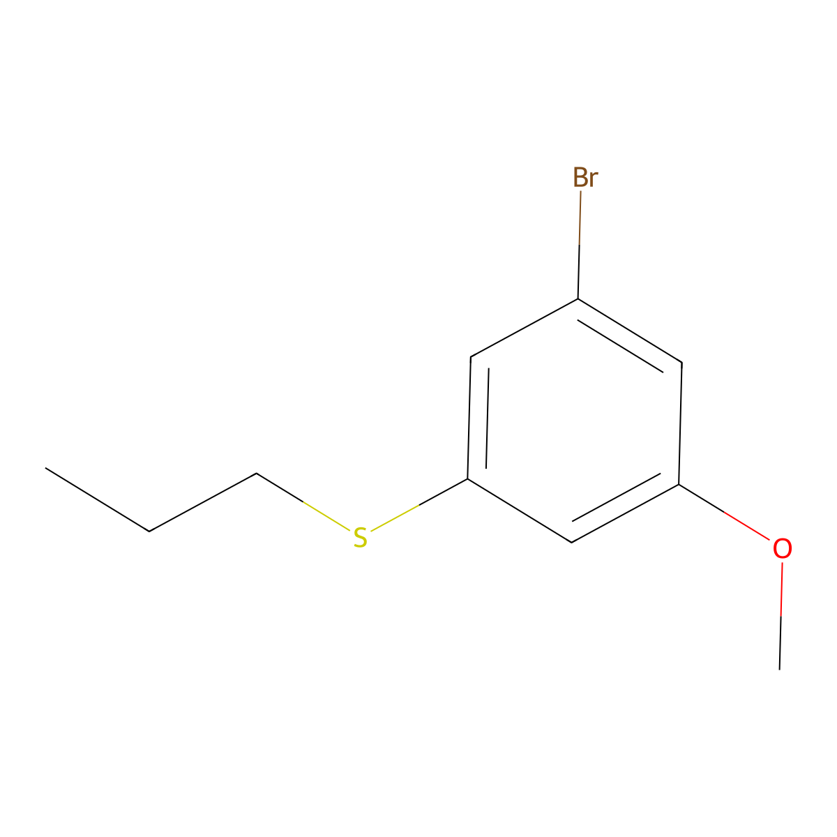 1-Bromo-3-methoxy-5-(propylthio)benzene molecular structure, CAS 1186605-22-0