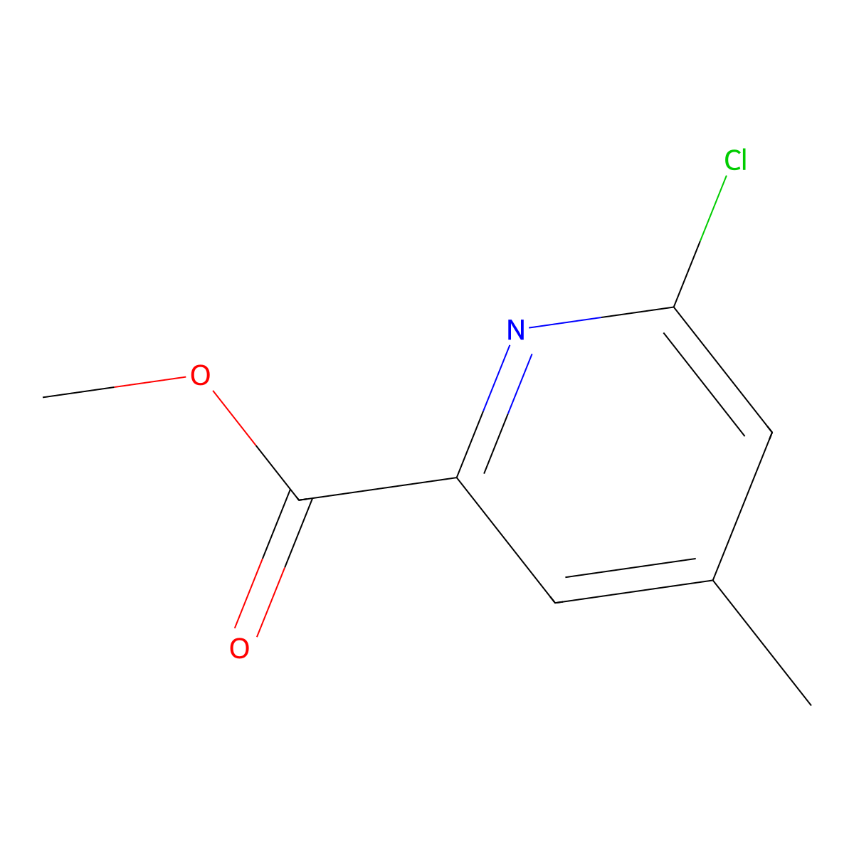 Methyl 6-chloro-4-methylpicolinate molecular structure, CAS 1186605-87-7