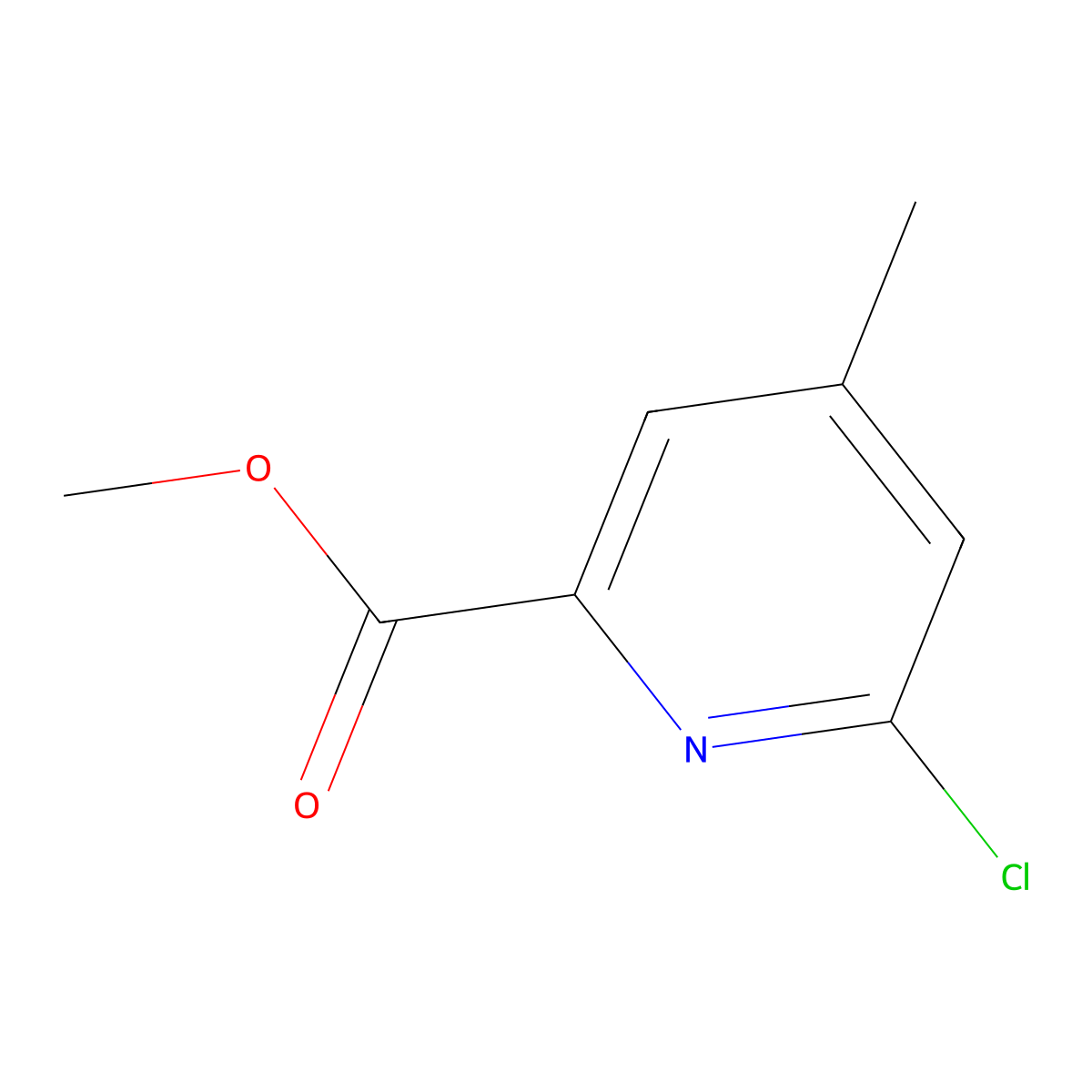 Methyl 6-chloro-4-methylpicolinate molecular structure, CAS 1186605-87-7
