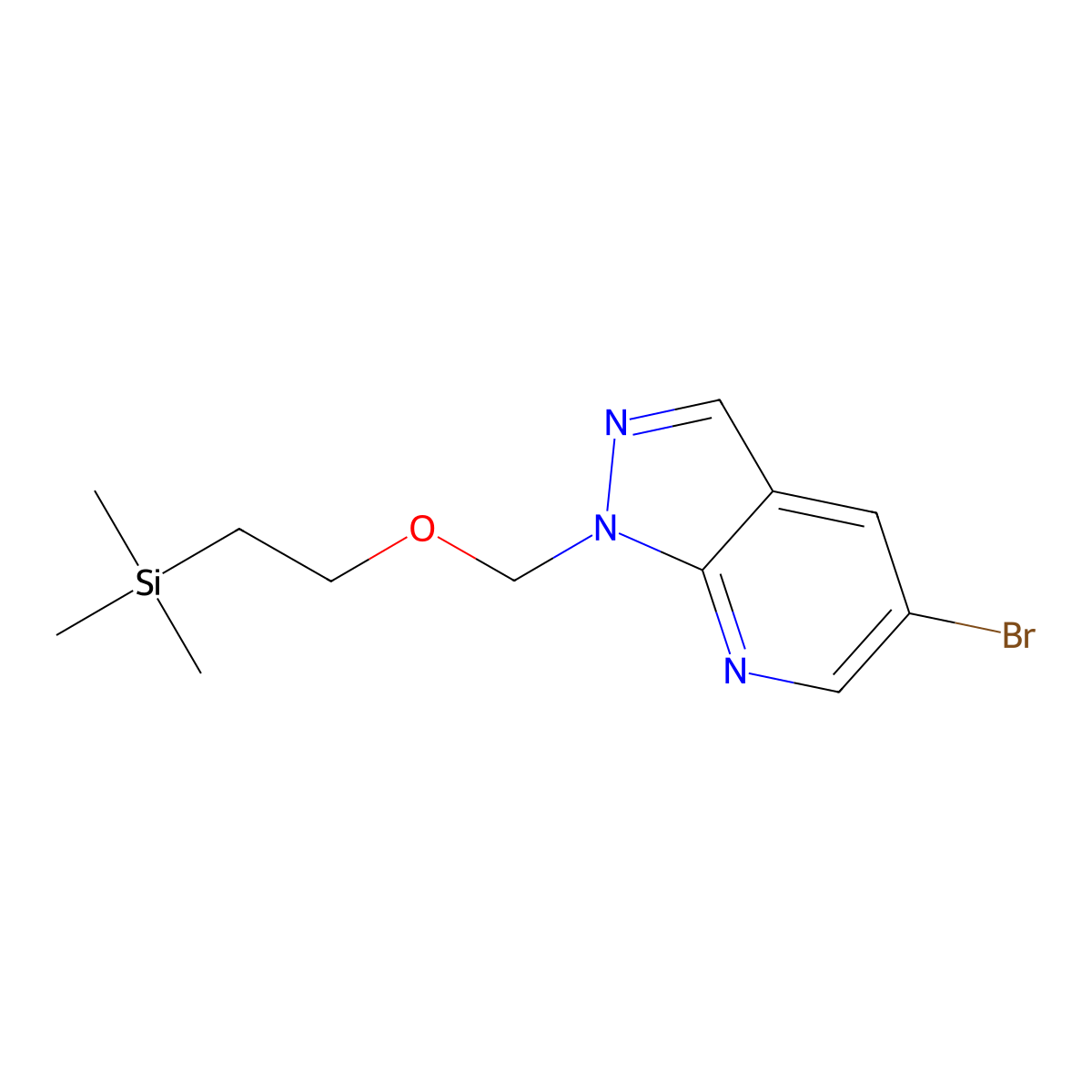 5-bromo-1-((2-(trimethylsilyl)ethoxy)methyl)-1H-pyrazolo[3,4-b]pyridine molecular structure, CAS 1186608-66-1