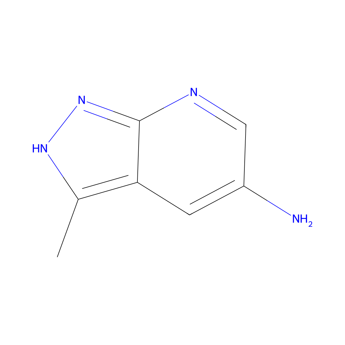 3-Methyl-1H-pyrazolo(3,4-b)pyridin-5-amine molecular structure, CAS 1186608-73-0
