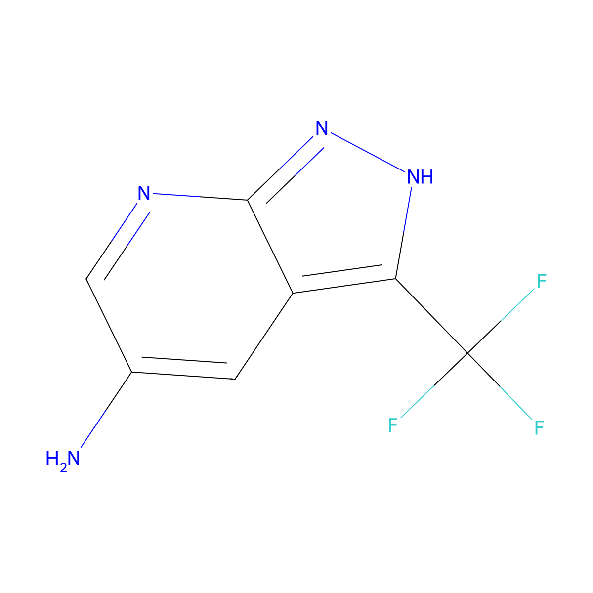 3-(Trifluoromethyl)-1H-pyrazolo[3,4-b]pyridin-5-amine molecular structure, CAS 1186608-81-0