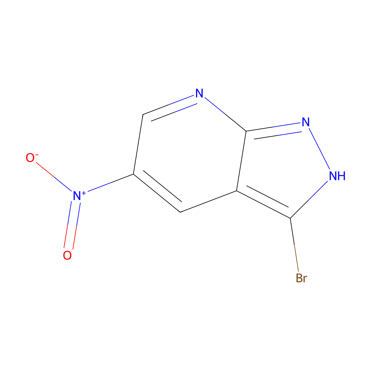 3-Bromo-5-nitro-1H-pyrazolo[3,4-b]pyridine molecular structure, CAS 1186608-83-2