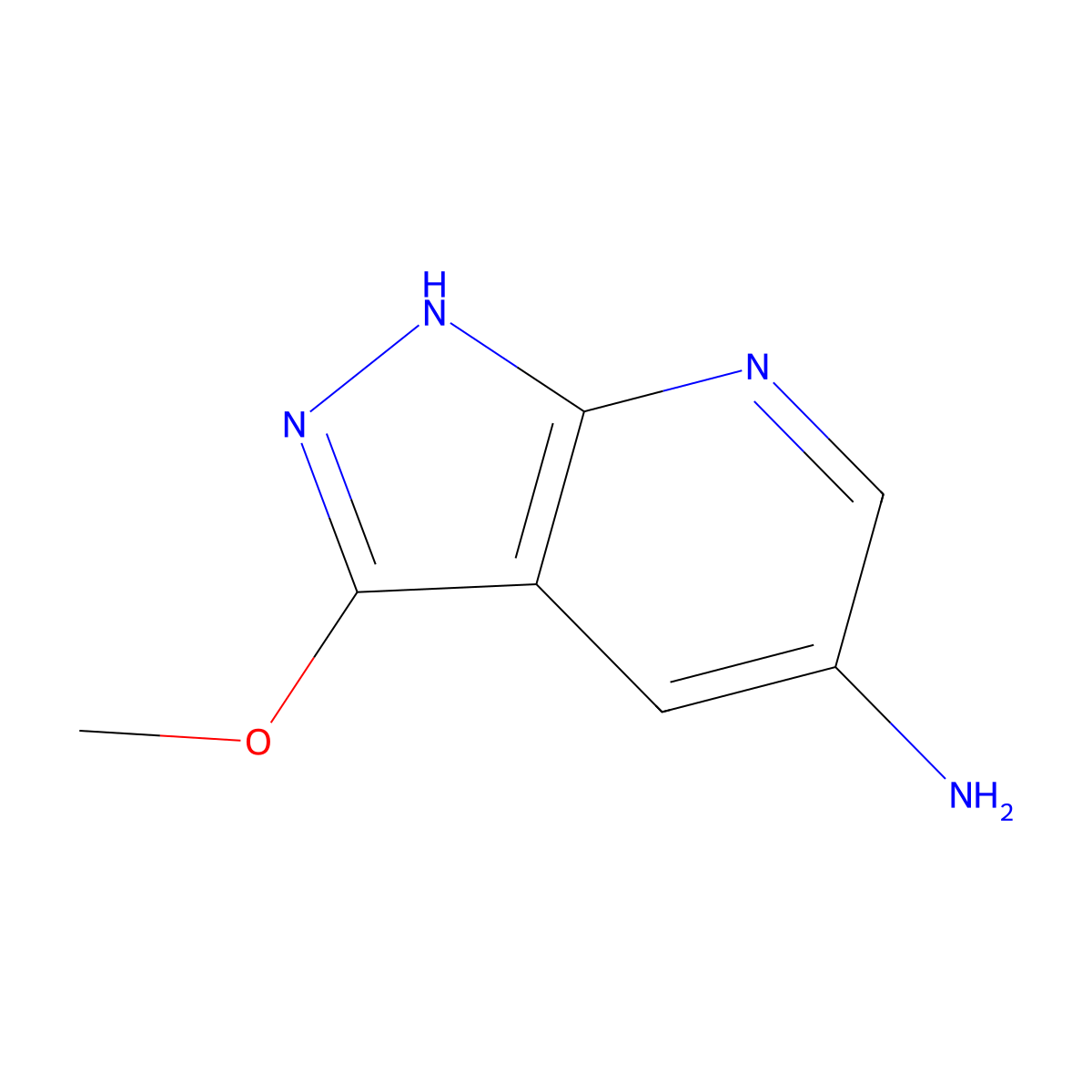 3-Methoxy-1H-pyrazolo[3,4-B]pyridin-5-amine molecular structure, CAS 1186609-65-3