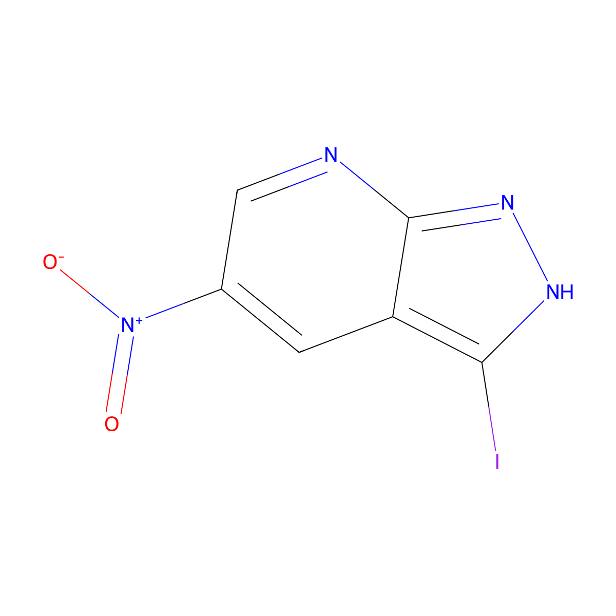 3-Iodo-5-nitro-1H-pyrazolo[3,4-b]pyridine molecular structure, CAS 1186609-70-0