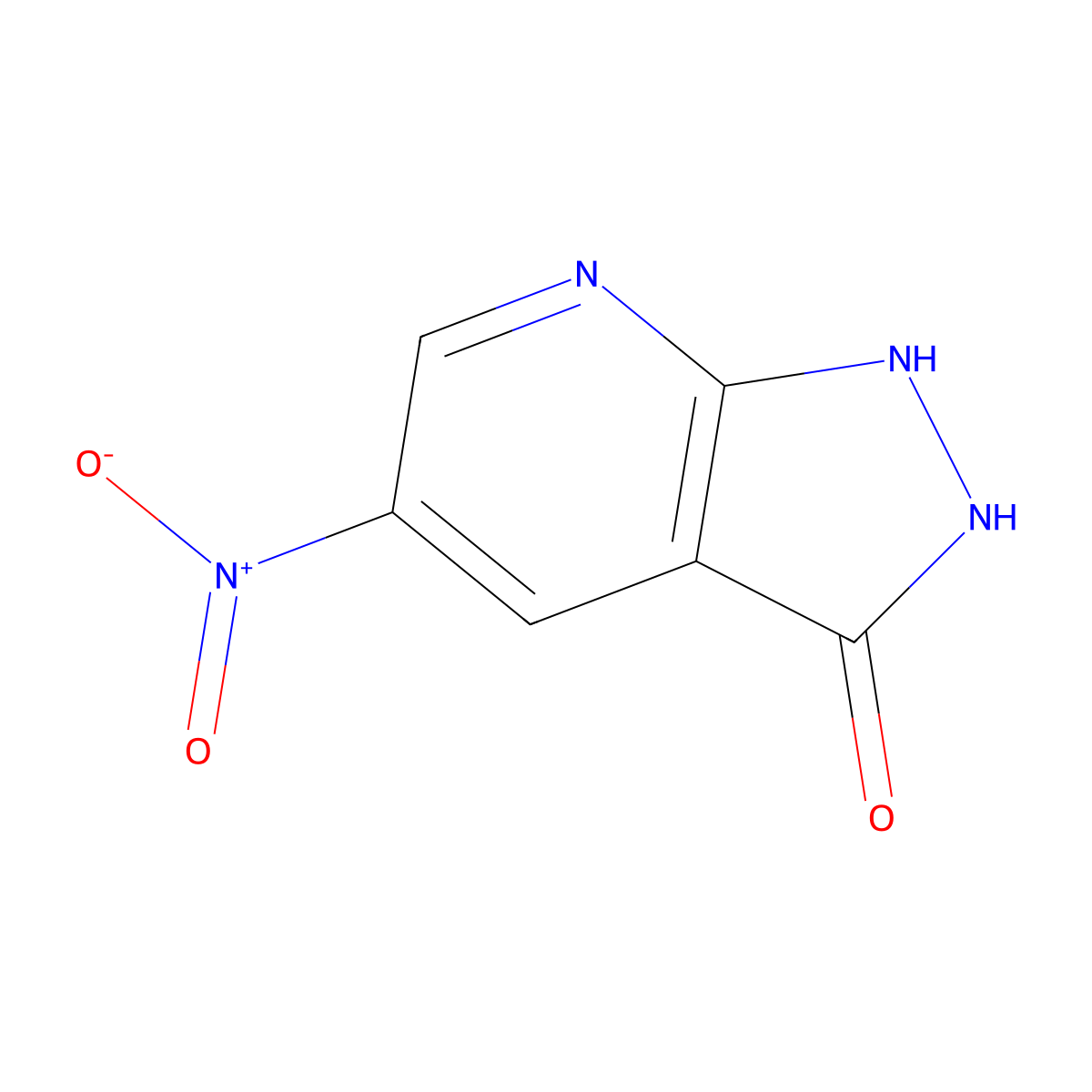 5-nitro-1H,2H,3H-pyrazolo(3,4-b)pyridin-3-one molecular structure, CAS 1186609-73-3