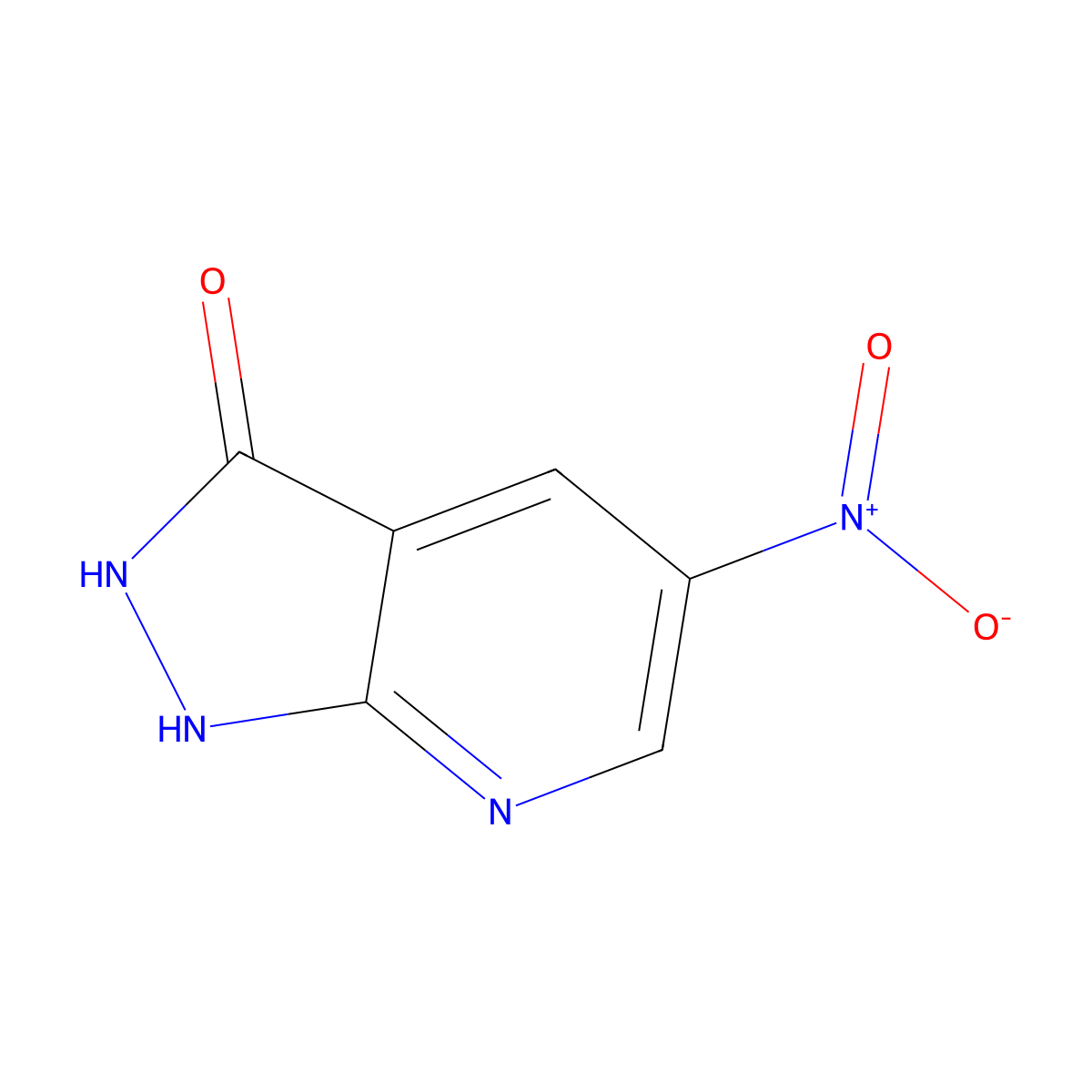 5-nitro-1H,2H,3H-pyrazolo(3,4-b)pyridin-3-one molecular structure, CAS 1186609-73-3