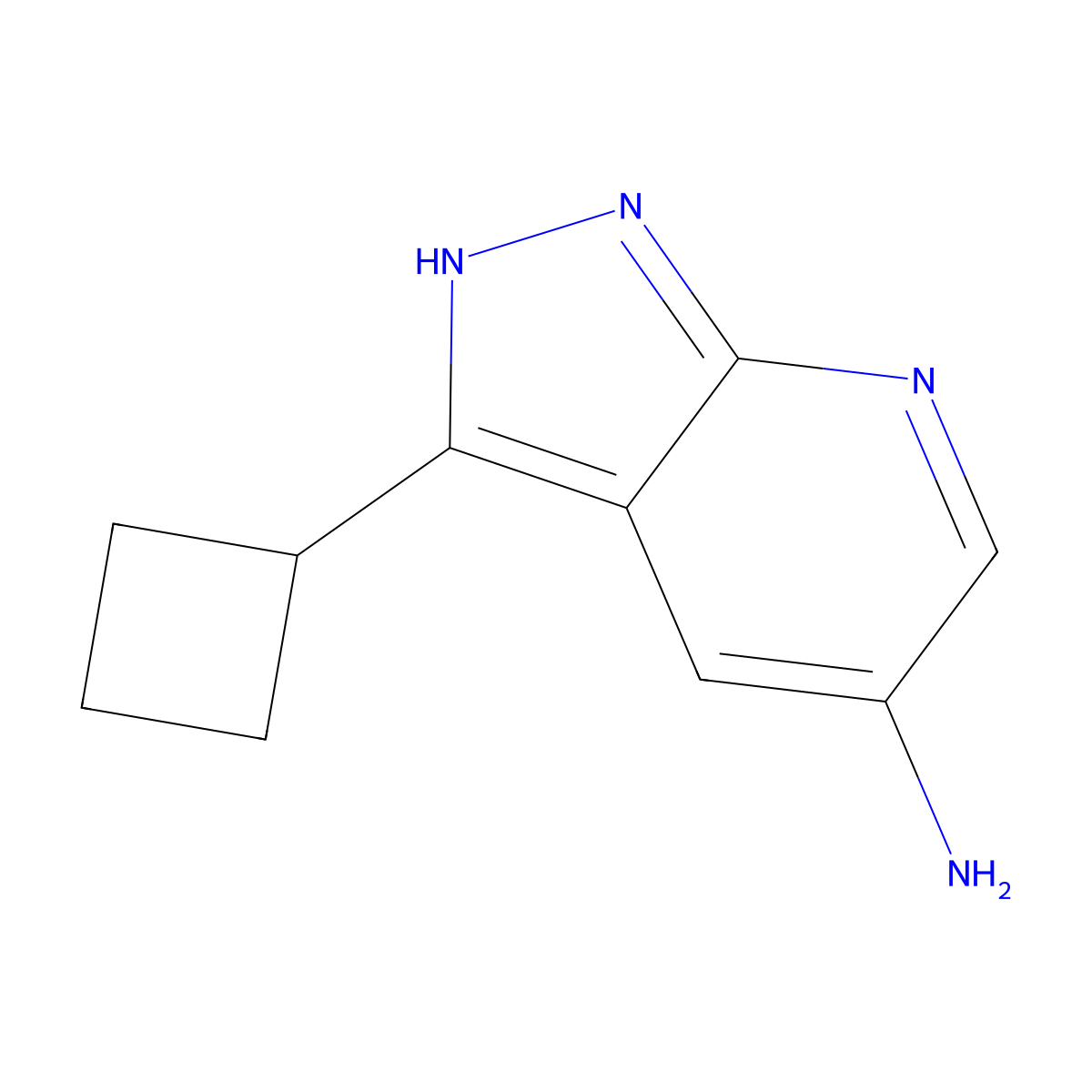 3-Cyclobutyl-1h-pyrazolo[3,4-b]pyridin-5-amine molecular structure, CAS 1186609-86-8