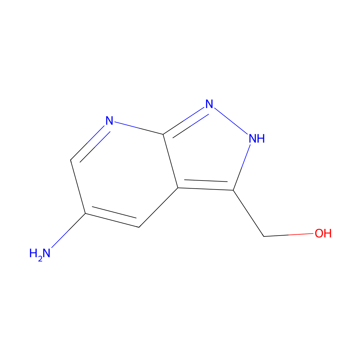 (5-amino-1H-pyrazolo[3,4-b]pyridin-3-yl)methanol molecular structure, CAS 1186610-01-4