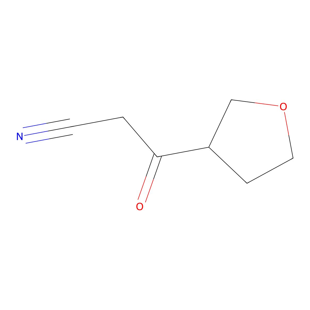 3-Oxo-3-(oxolan-3-yl)propanenitrile molecular structure, CAS 1186610-03-6
