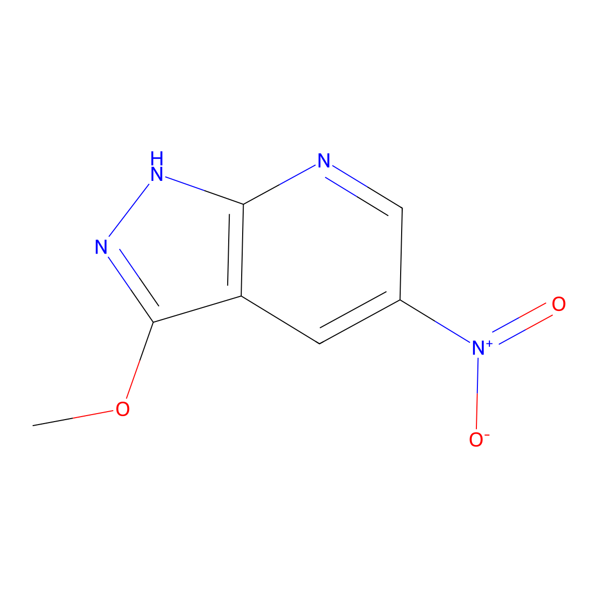 3-Methoxy-5-nitro-1H-pyrazolo[3,4-B]pyridine molecular structure, CAS 1186614-21-0