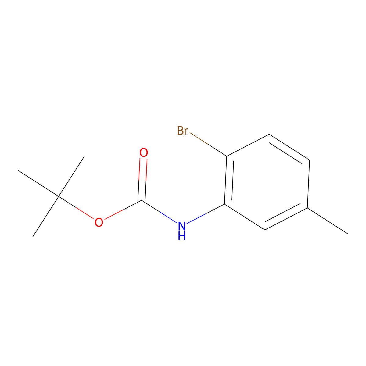 N-BOC 2-bromo-5-methylaniline molecular structure, CAS 1186637-29-5