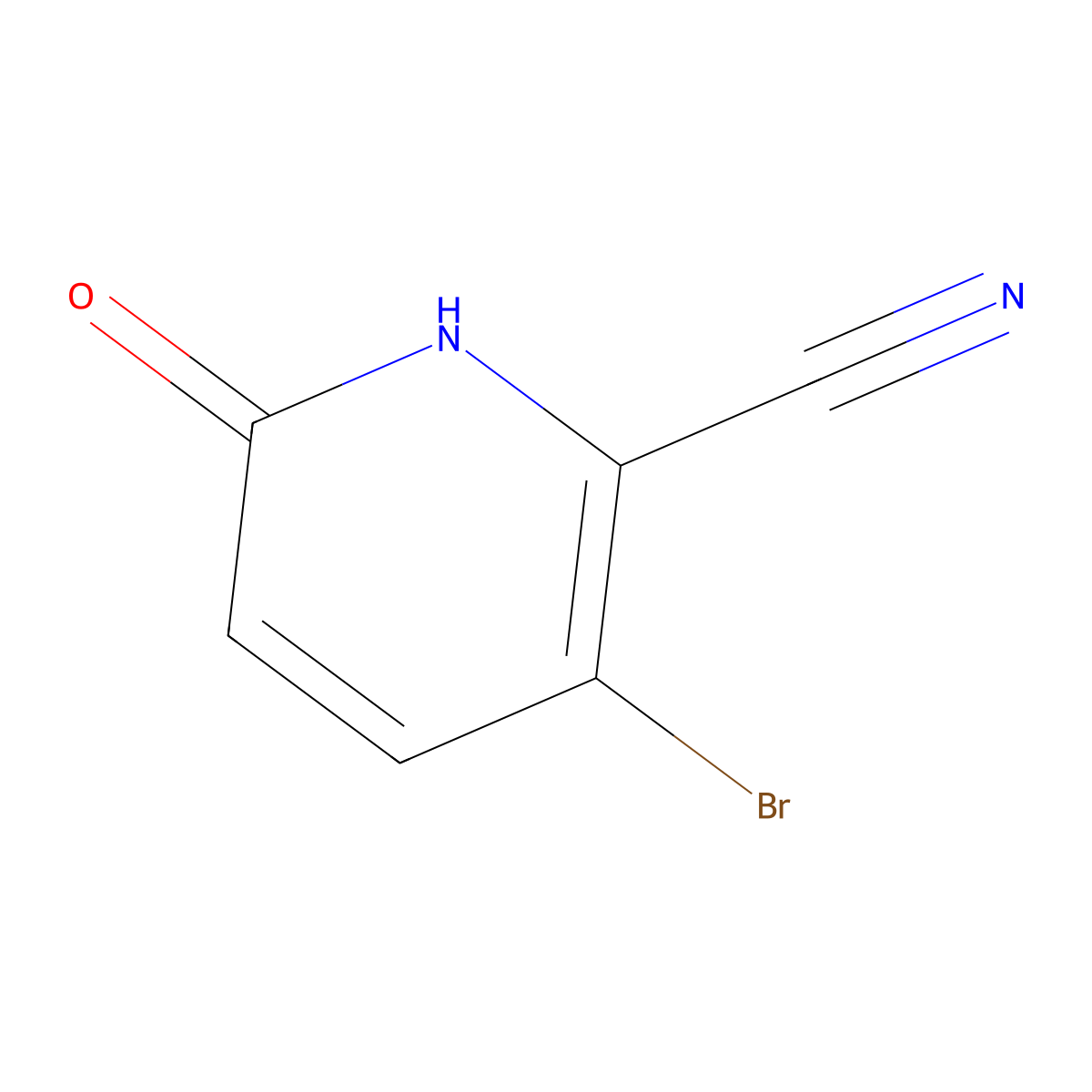 3-Bromo-6-oxo-1,6-dihydropyridine-2-carbonitrile molecular structure, CAS 1186637-40-0