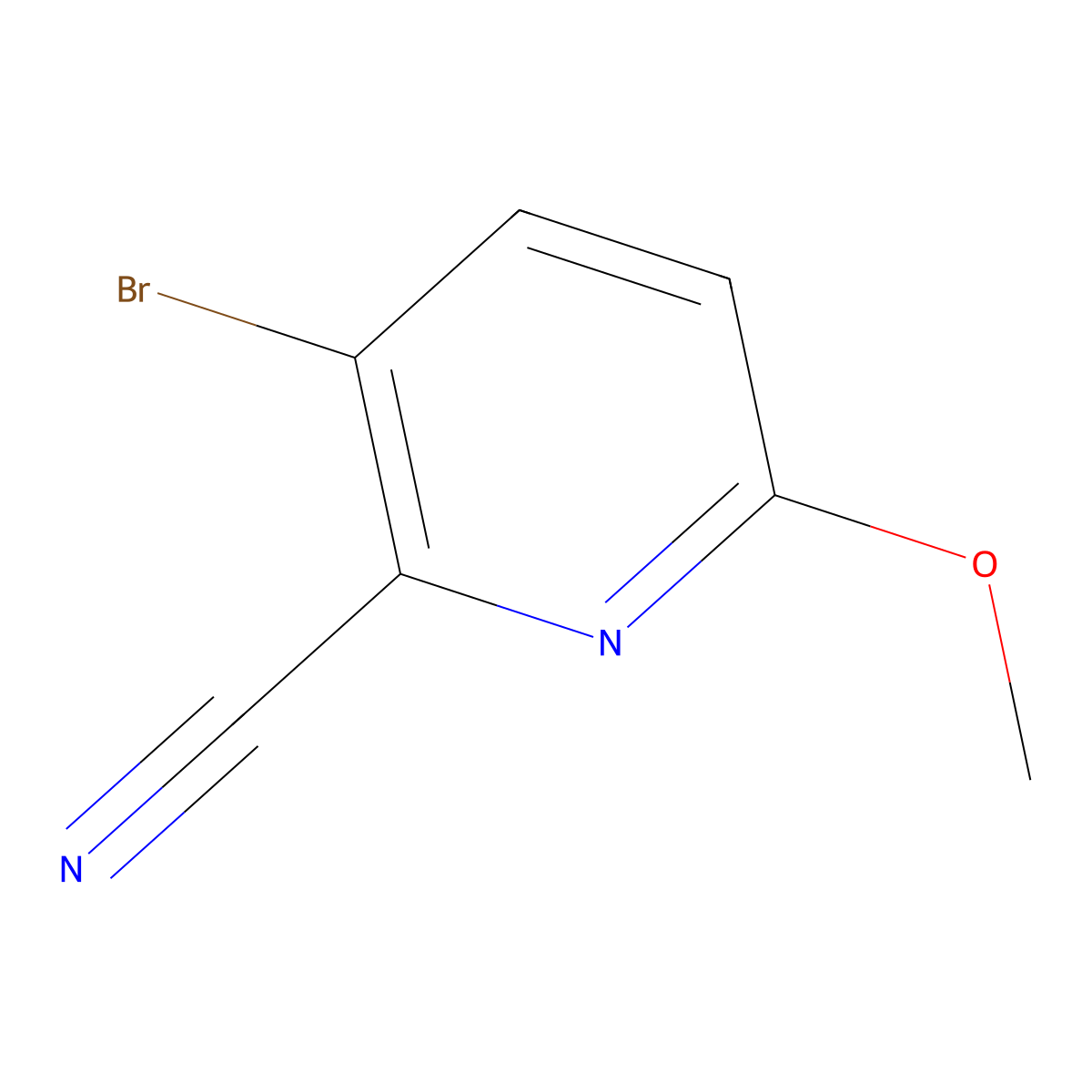 3-Bromo-6-methoxypicolinonitrile molecular structure, CAS 1186637-43-3