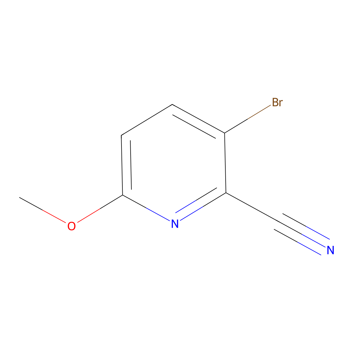 3-Bromo-6-methoxypicolinonitrile molecular structure, CAS 1186637-43-3