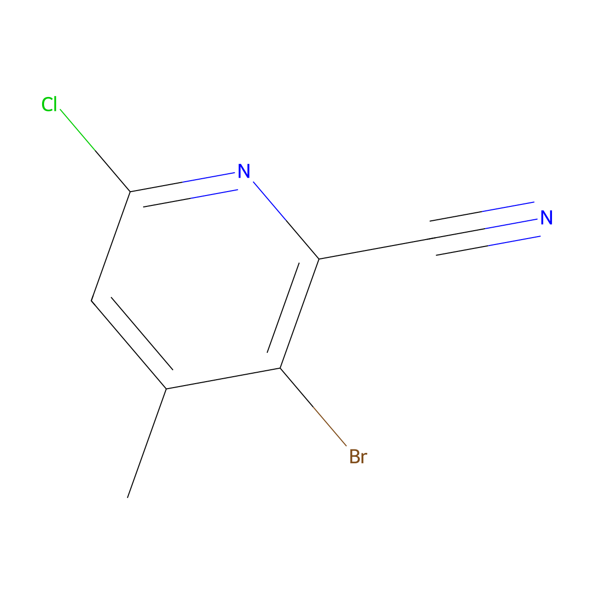 3-Bromo-6-chloro-4-methylpyridine-2-carbonitrile molecular structure, CAS 1186637-53-5
