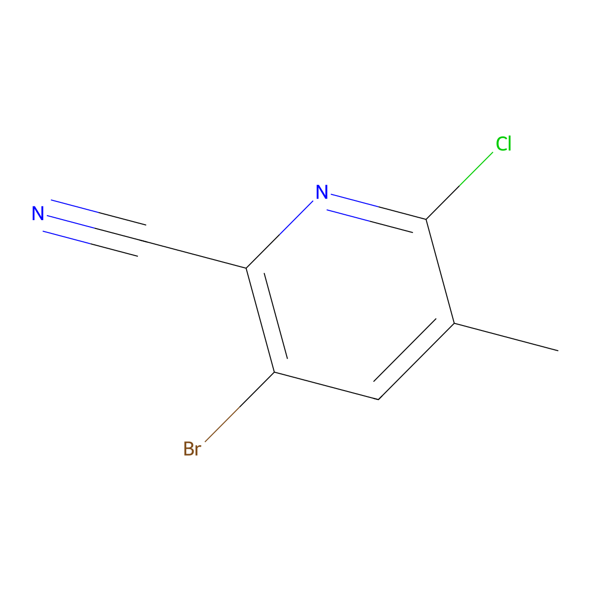 3-Bromo-6-chloro-5-methylpicolinonitrile molecular structure, CAS 1186637-76-2