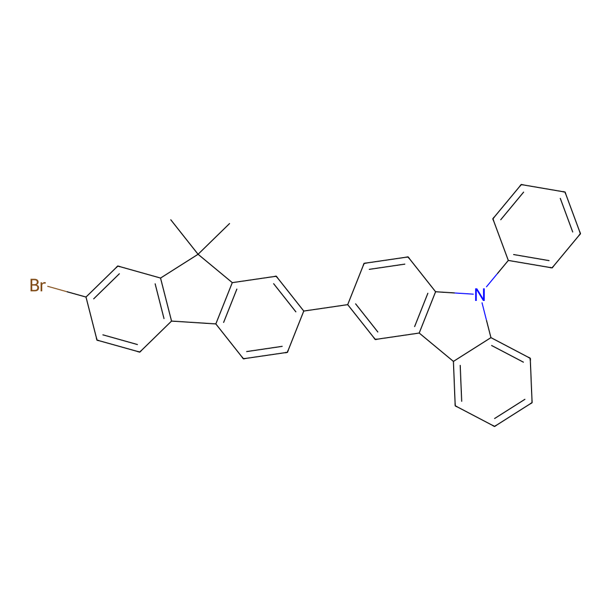 3-(7-Bromo-9,9-dimethyl-9H-fluoren-2-YL)-9-phenyl-9H-carbazole molecular structure, CAS 1186644-43-8