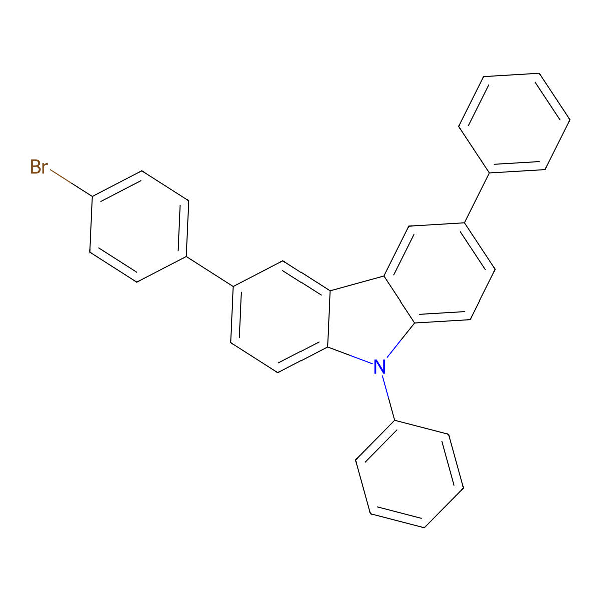 3-(4-Bromophenyl)-6,9-diphenyl-9h-carbazole molecular structure, CAS 1186644-47-2