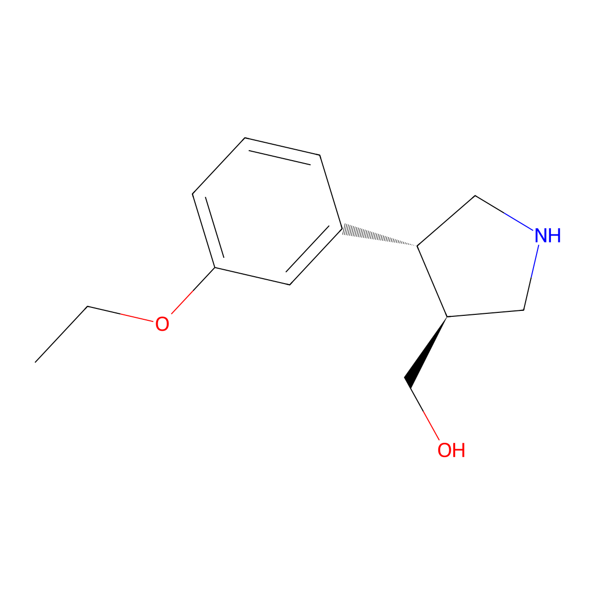[(3S,4R)-4-(3-ethoxyphenyl)pyrrolidin-3-yl]methanol hydrochloride molecular structure, CAS 1186647-80-2