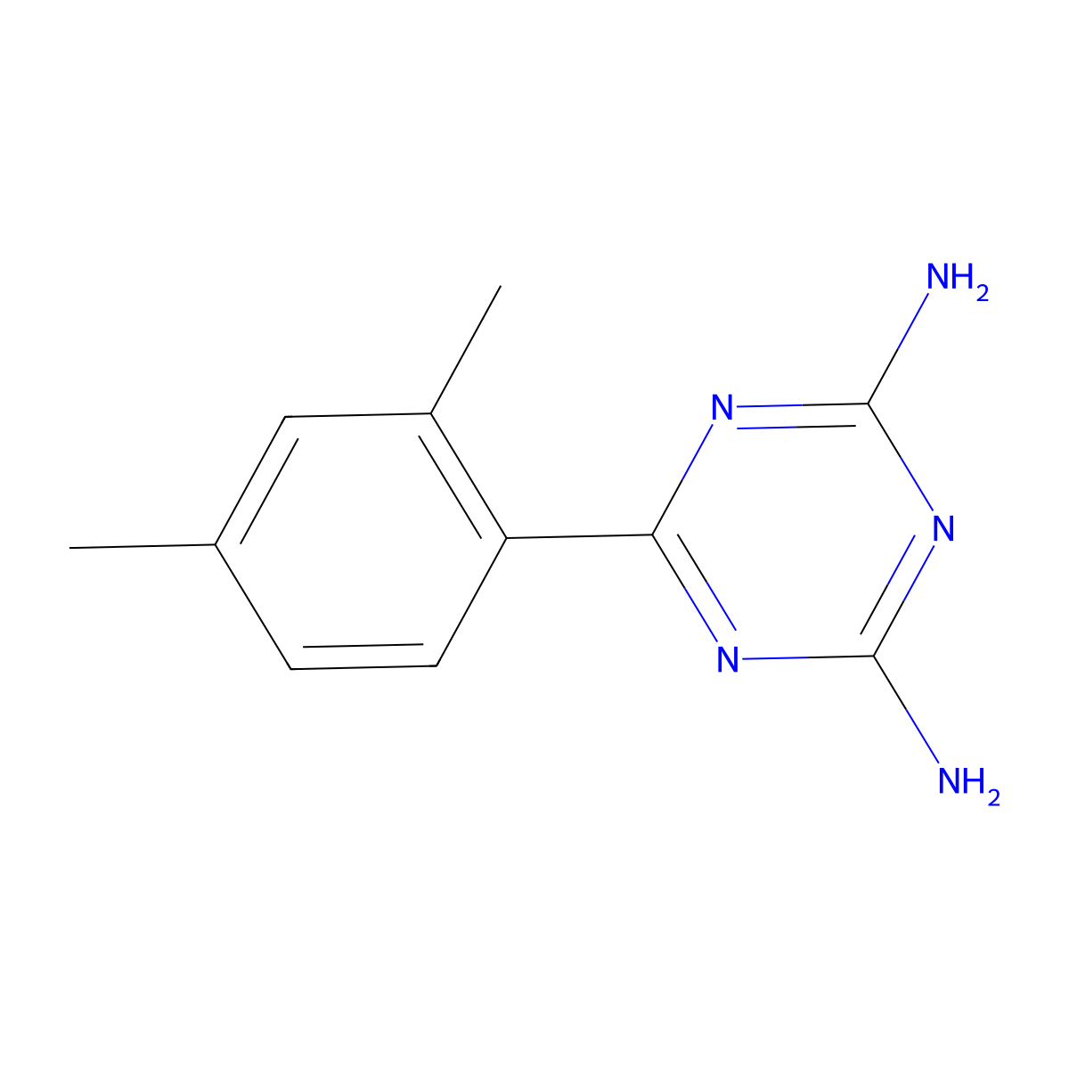6-(2,4-dimethylphenyl)-1,3,5-Triazine-2,4-diamine molecular structure, CAS 1186648-07-6