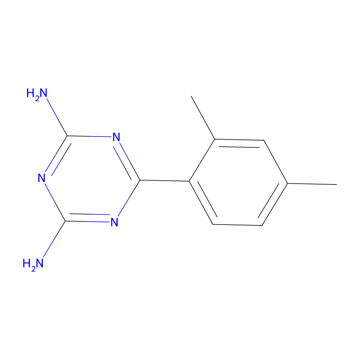 6-(2,4-dimethylphenyl)-1,3,5-Triazine-2,4-diamine molecular structure, CAS 1186648-07-6