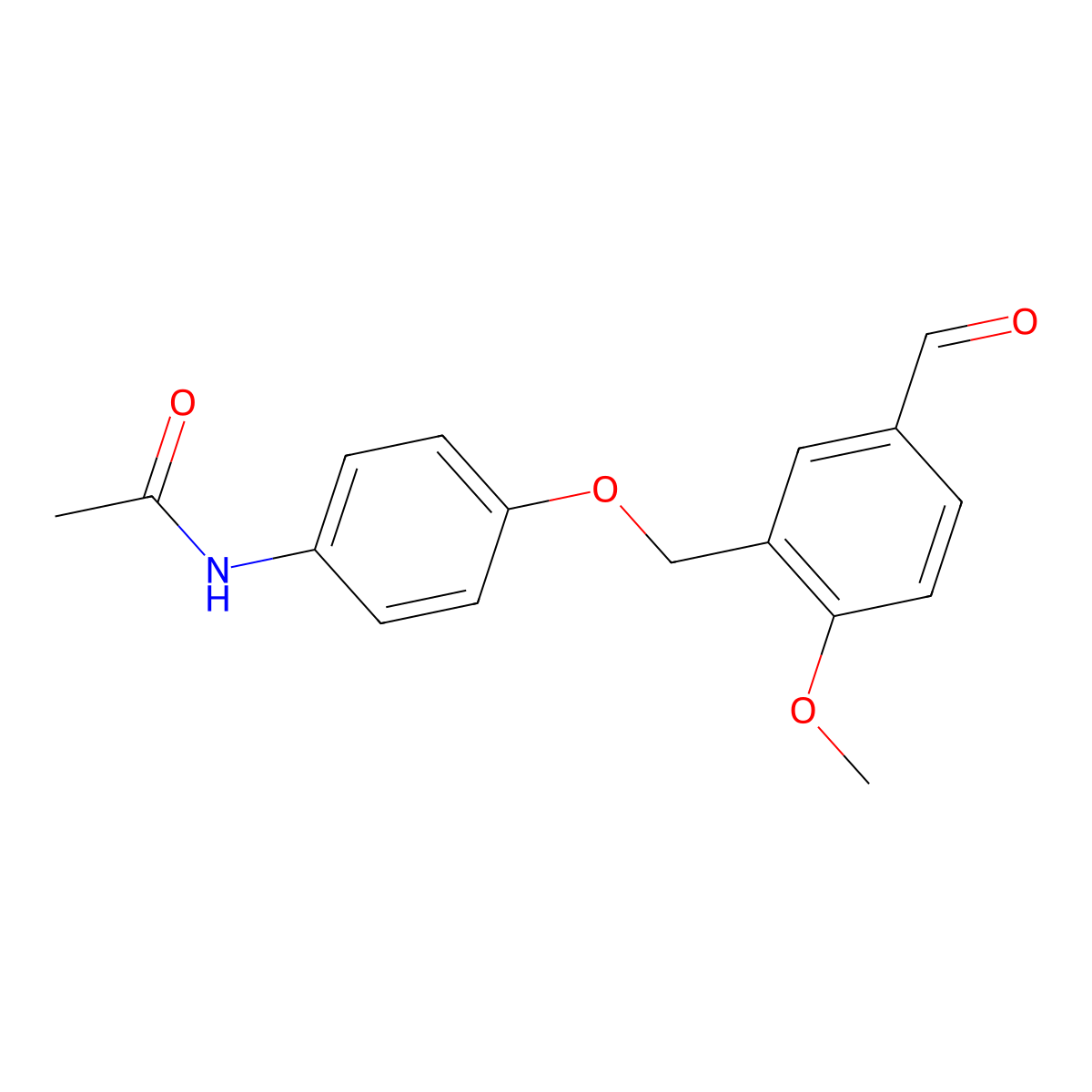 N-(4-((5-formyl-2-methoxybenzyl)oxy)phenyl)acetamide molecular structure, CAS 1186650-01-0