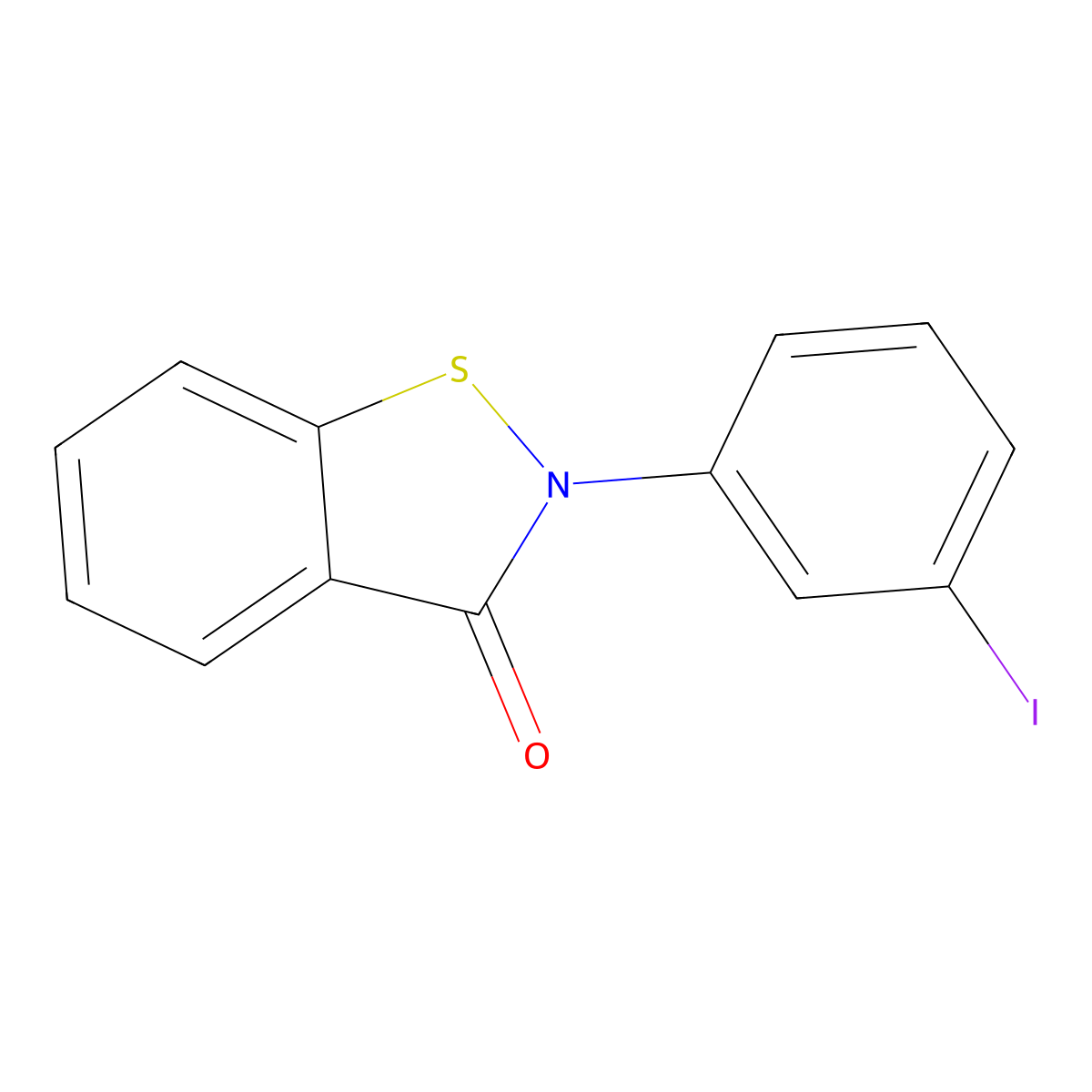 2-(3-Iodophenyl)-2,3-dihydro-1,2-benzothiazol-3-one molecular structure, CAS 1186650-03-2