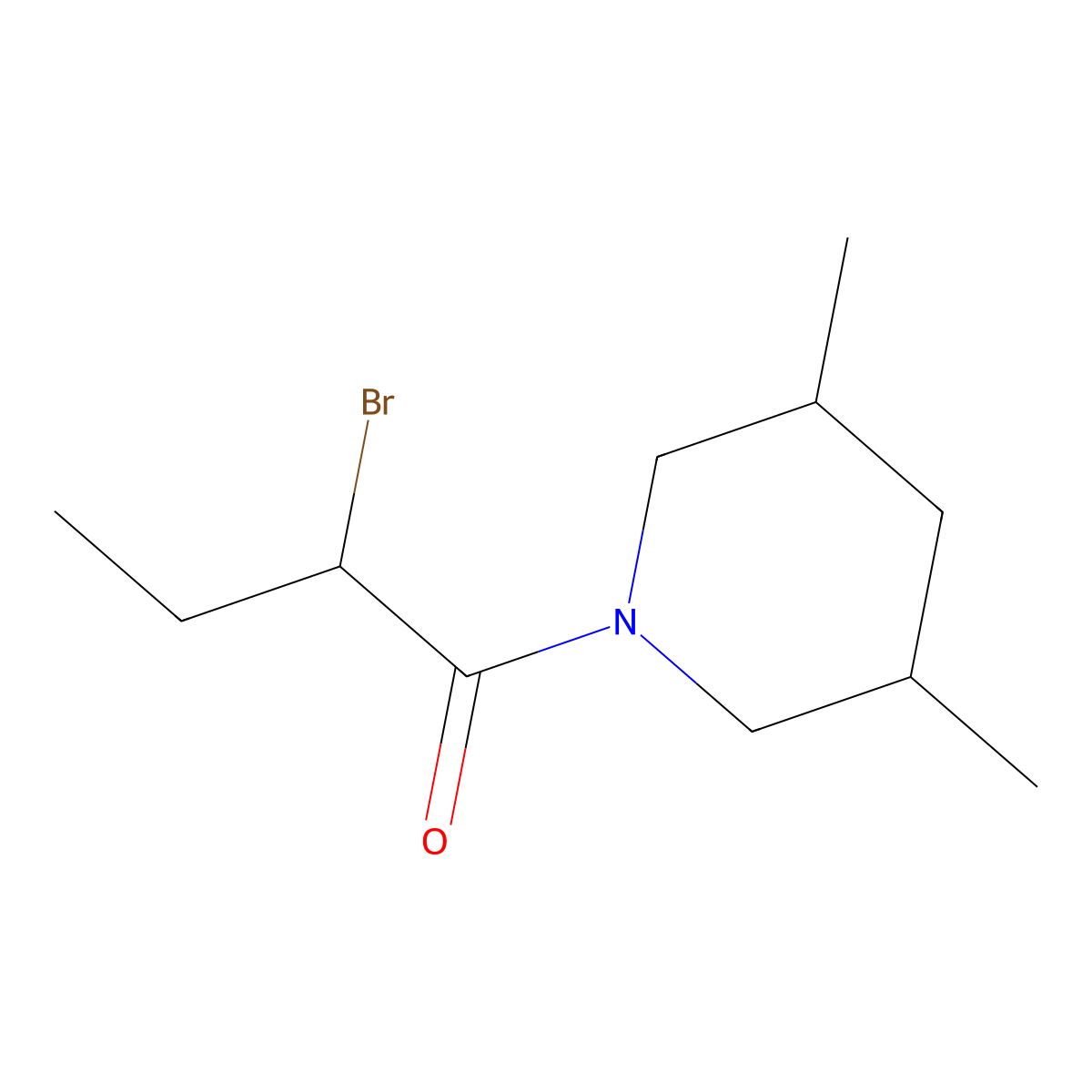 1-(2-Bromobutanoyl)-3,5-dimethylpiperidine molecular structure, CAS 1186653-36-0