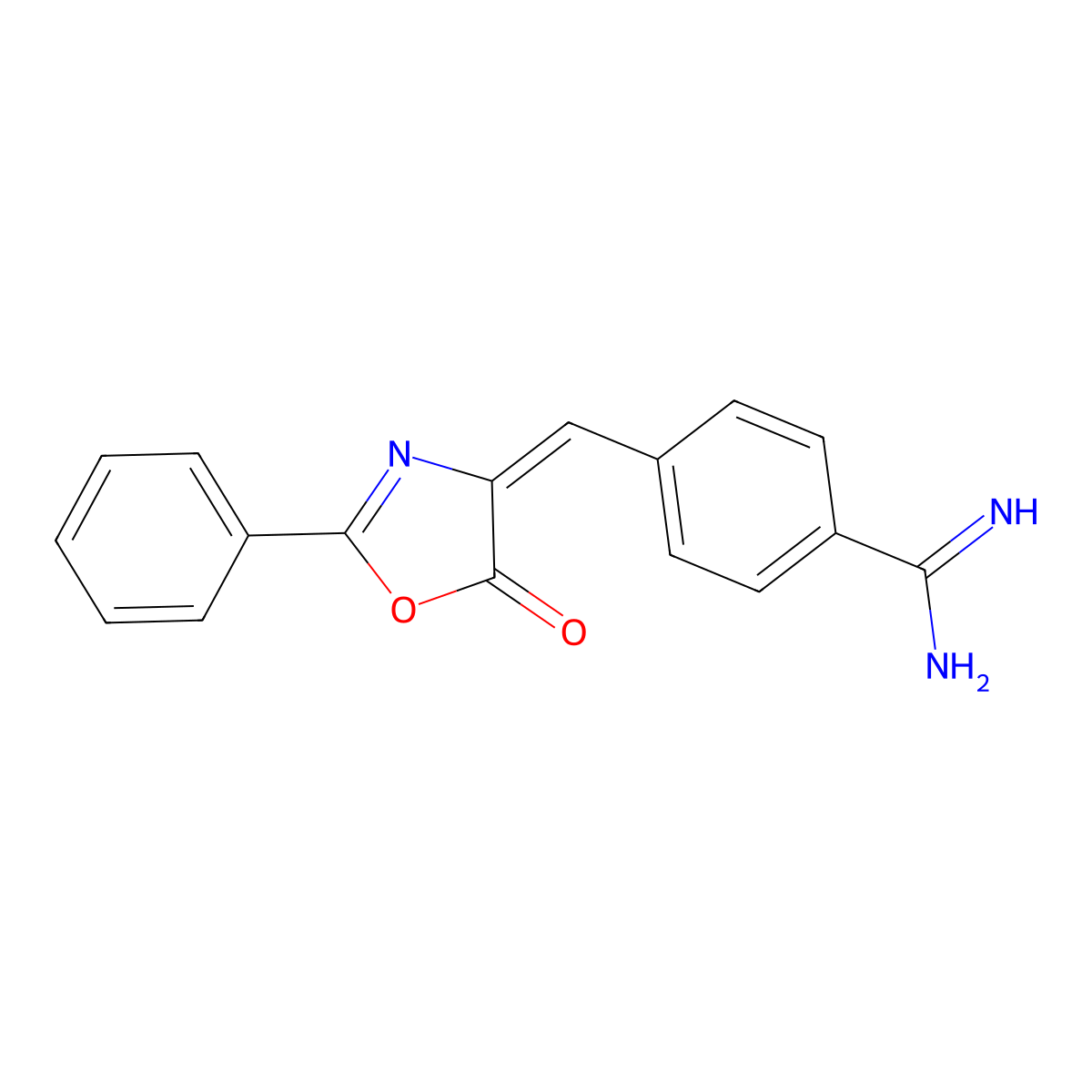 (E)-4-((5-Oxo-2-phenyloxazol-4(5H)-ylidene)methyl)benzimidamide molecular structure, CAS 1186653-72-4