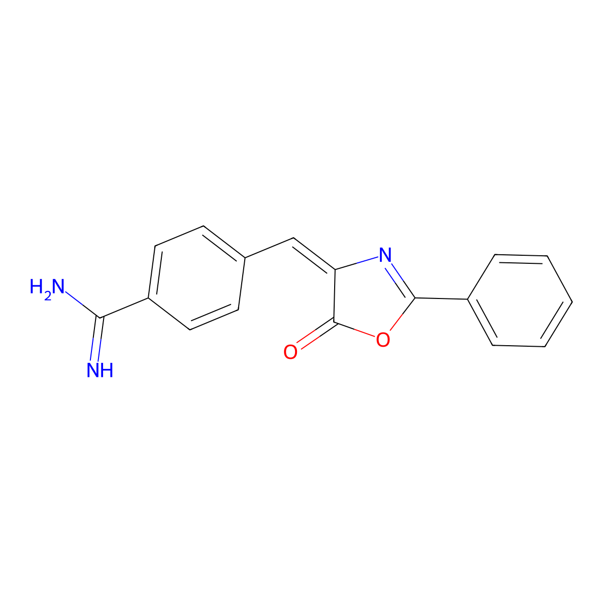 (E)-4-((5-Oxo-2-phenyloxazol-4(5H)-ylidene)methyl)benzimidamide molecular structure, CAS 1186653-72-4