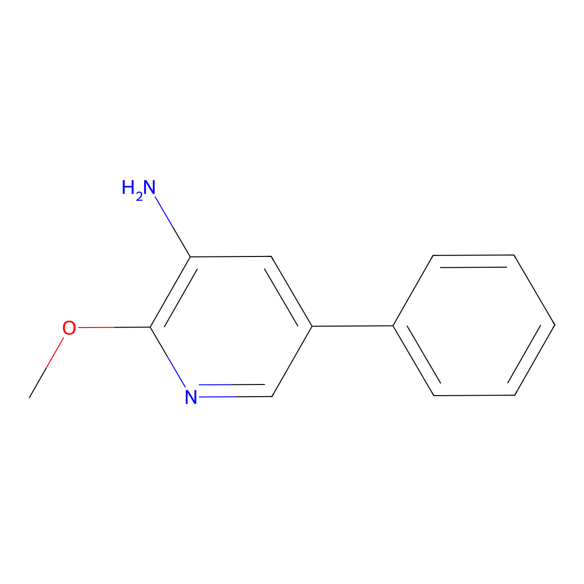 2-Methoxy-5-phenyl-pyridin-3-ylamine molecular structure, CAS 1186655-97-9