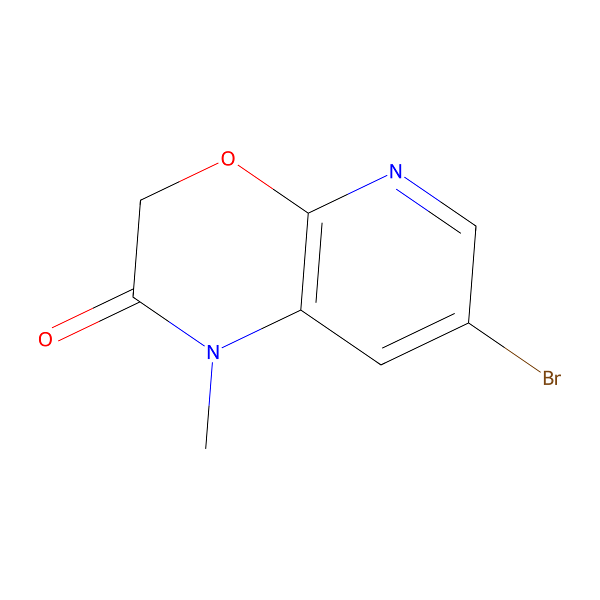 7-bromo-1-methyl-1H-pyrido[2,3-b][1,4]oxazin-2(3H)-one molecular structure, CAS 1186658-27-4