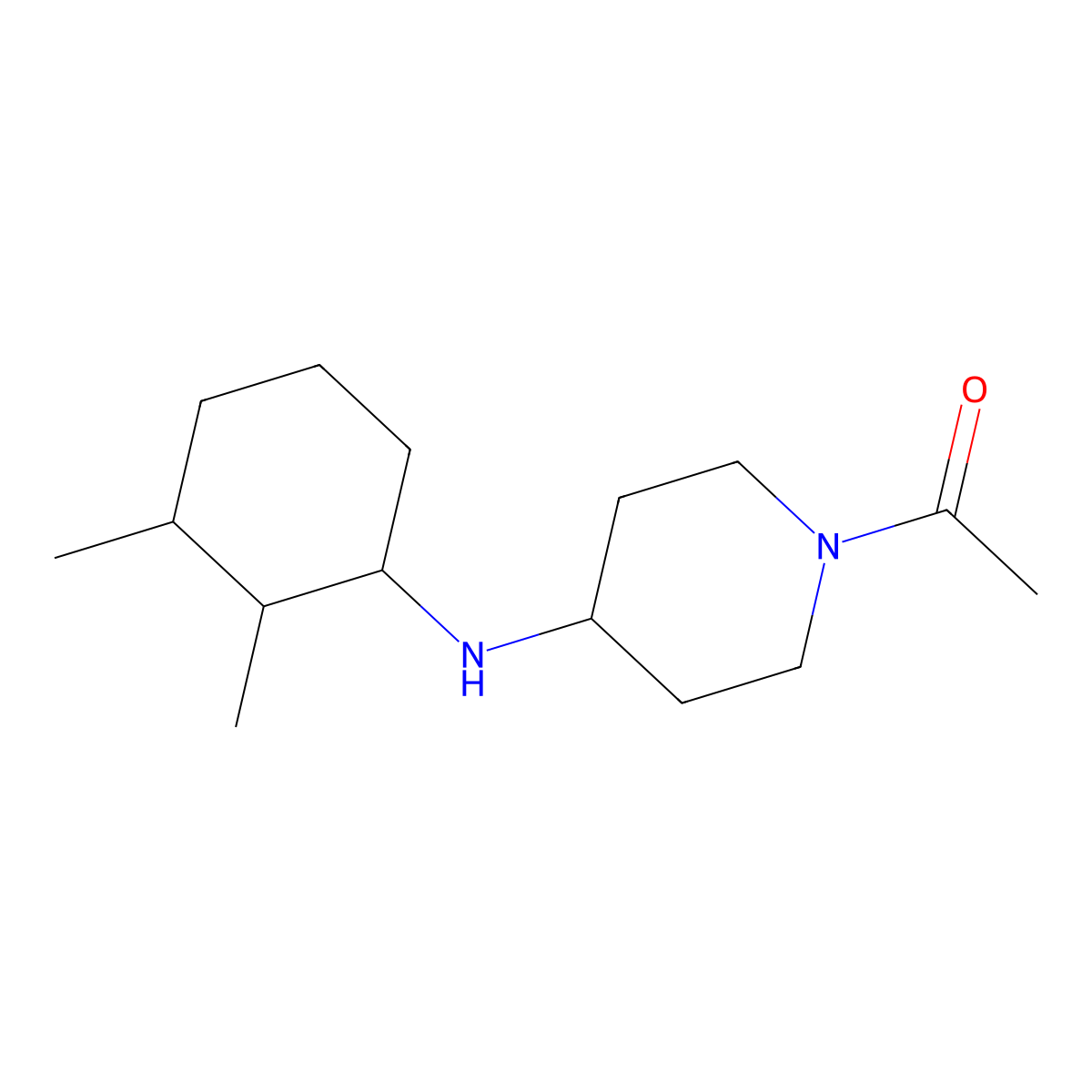 1-acetyl-N-(2,3-dimethylcyclohexyl)piperidin-4-amine molecular structure, CAS 1186662-51-0