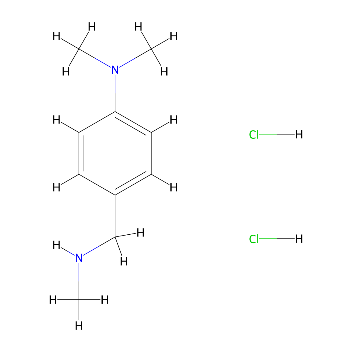 N-Methyl-4-(dimethylamino)benzylamine dihydrochloride molecular structure, CAS 1186663-15-9
