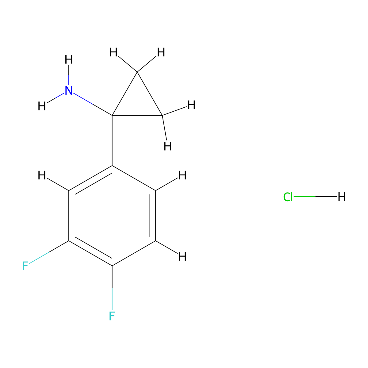 1-(3,4-Difluorophenyl)cyclopropylamine hydrochloride molecular structure, CAS 1186663-16-0