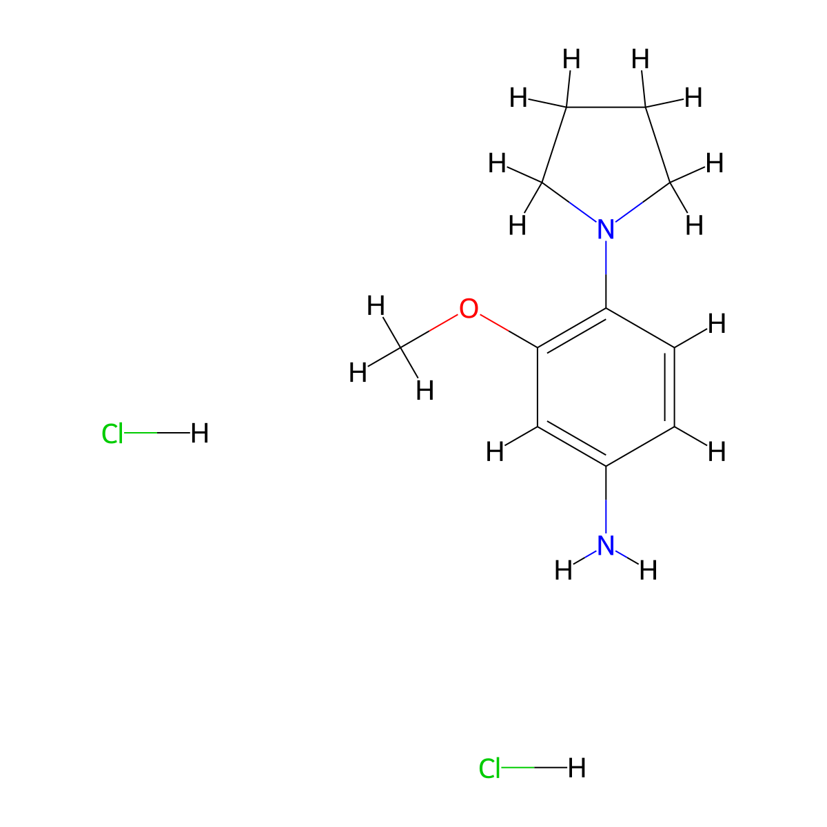 3-Methoxy-4-pyrrolidinoaniline dihydrochloride molecular structure, CAS 1186663-17-1