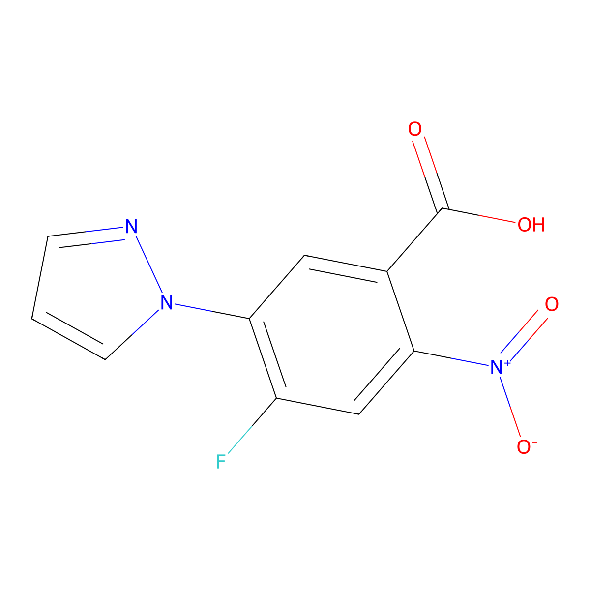 4-Fluoro-5-(1-pyrazolyl)-2-nitrobenzoic Acid molecular structure, CAS 1186663-21-7