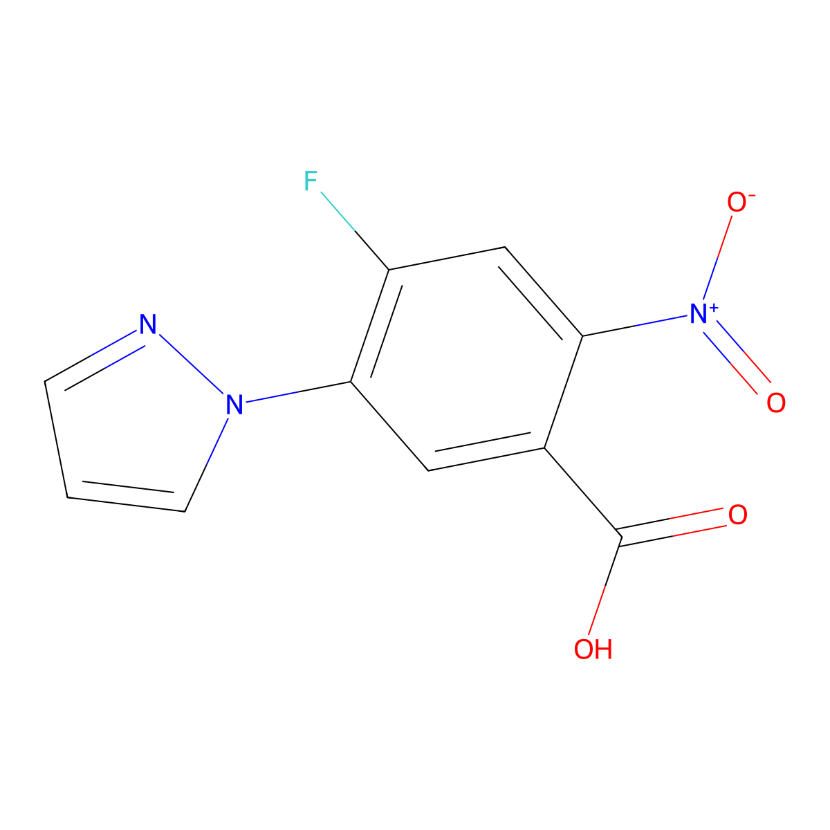4-Fluoro-5-(1-pyrazolyl)-2-nitrobenzoic Acid molecular structure, CAS 1186663-21-7
