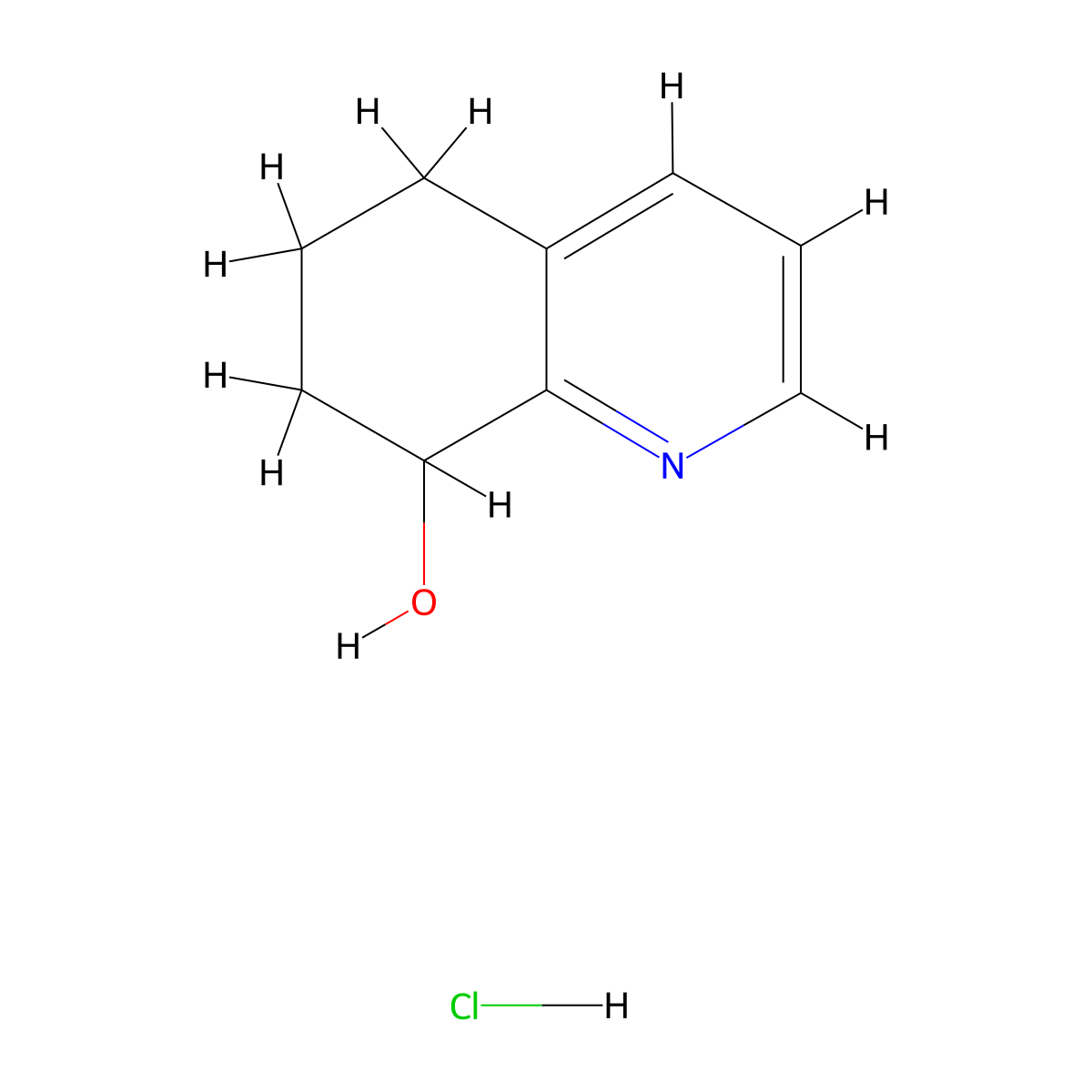 8-Hydroxy-5,6,7,8-tetrahydroquinoline hydrochloride molecular structure, CAS 1186663-25-1