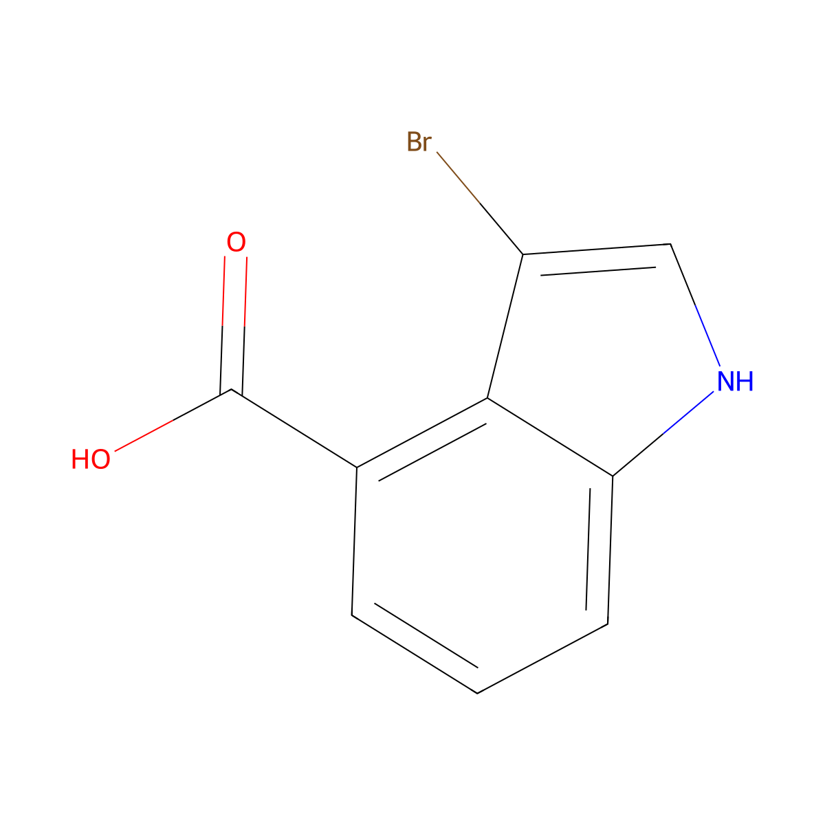 3-Bromo-1H-indole-4-carboxylic acid molecular structure, CAS 1186663-26-2